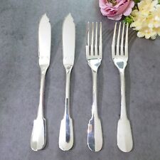 Christofle Cluny 4pcs Silverplate Flatware Fish Knife Fish Fork Excellent picture