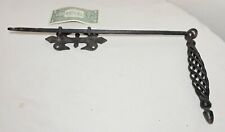 LARGE antique 18th century hand wrought iron firelace flue hook latch handle picture