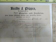 Vintage Receipt Bicycles & Sundries Fire Arms, Sporting Goods fishing tackle  picture