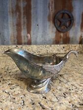 Silver Swan Gravy Boat - Vintage 1970s Silea of France Plated Service Dish picture